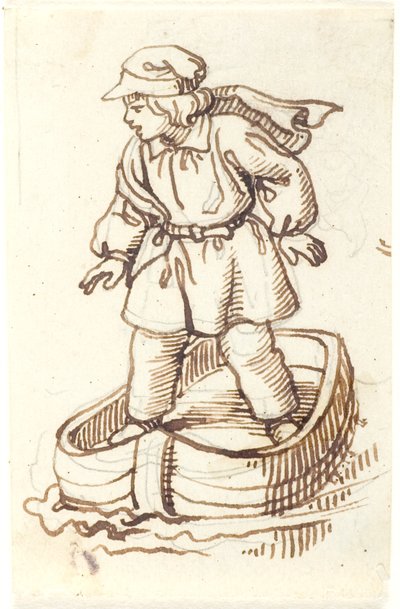 Standing Boy in a Boat by Lorenz Frølich
