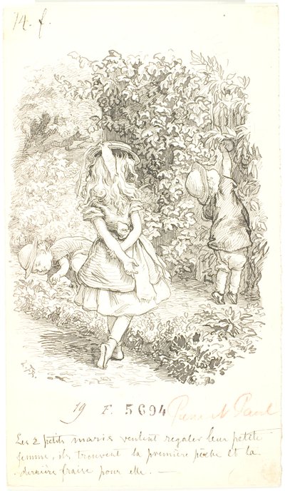 Two Small Boys Offering Fruit to a Little Girl by Lorenz Frølich