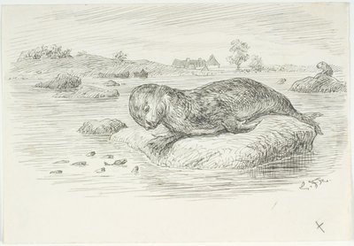 Draft for The Great Sea Serpent by Lorenz Frølich