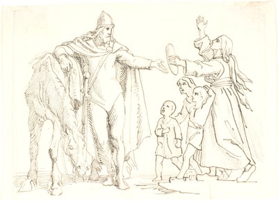 Draft for Niels Ebbesen and the Poor Woman by Lorenz Frølich