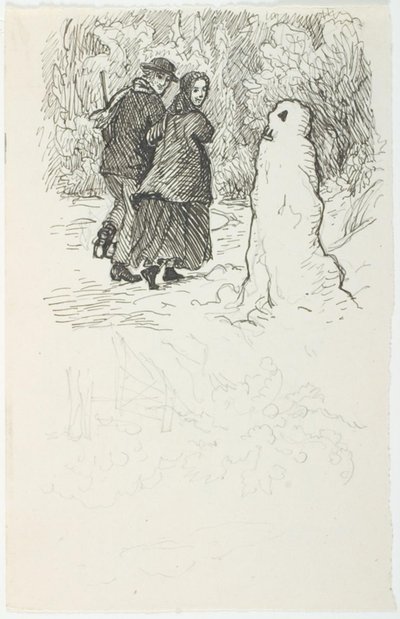 Draft for Illustration of The Snowman by Lorenz Frølich