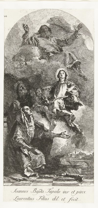 Sts Joachim and Anna with God the Father and the Virgin by Lorenzo Baldissera Tiepolo