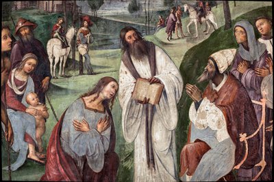 Life of St. Cecile: Urban I invites Valerian to convert (detail) by Lorenzo Costa
