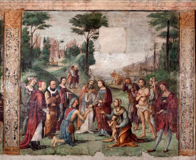 Life of St. Cecilia: the Saint gives her possessions to the poor by Lorenzo Costa