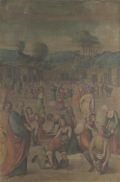 The Israelites gathering Manna from the Story of Moses by Lorenzo Costa