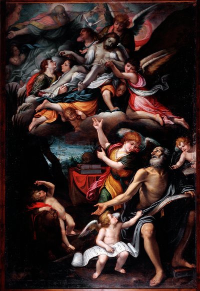 St Jerome Looking at the Holy Trinity by Lorenzo Franchi