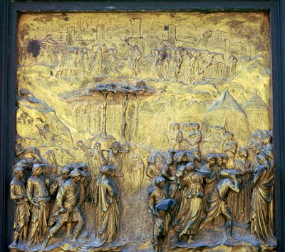 Detail of the Doors of Paradise on the Baptistry, 15th century by Lorenzo Ghiberti