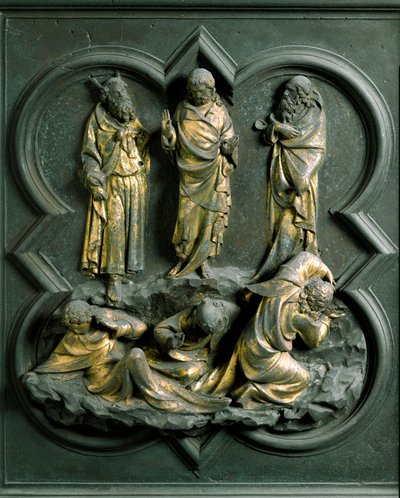 North Gate (called Gate of the Cross, in the North), exterior detail: The Transfiguration (Bronze sculpture by Lorenzo Ghiberti) by Lorenzo Ghiberti