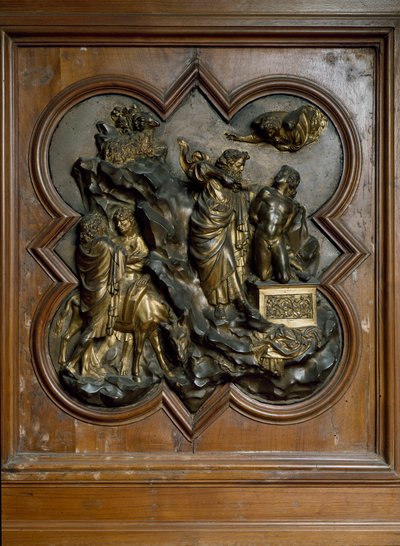Sacrifice of Isaac (Gilded Bronze Relief by Lorenzo Ghiberti) by Lorenzo Ghiberti