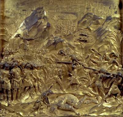 The Story of David and Goliath, One of Ten Relief Panels from the Gates of Paradise (East Doors), 1425-52 by Lorenzo Ghiberti