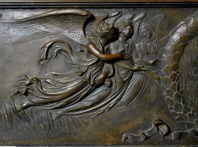 Two Angels (Detail) of the Reliquary of St. Zenobe. (Bronze Relief, 1432-1442) by Lorenzo Ghiberti