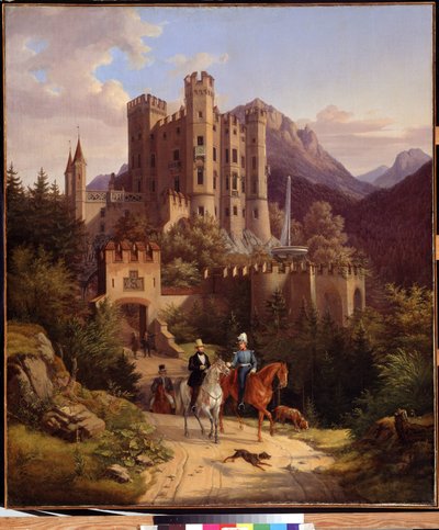 The Crown Prince Maximilian Riding in Hohenschwangau by Lorenzo II Quaglio