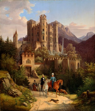 The Crown Prince Maximilian riding in Hohenschwangau, 1838-1839 by Lorenzo II Quaglio