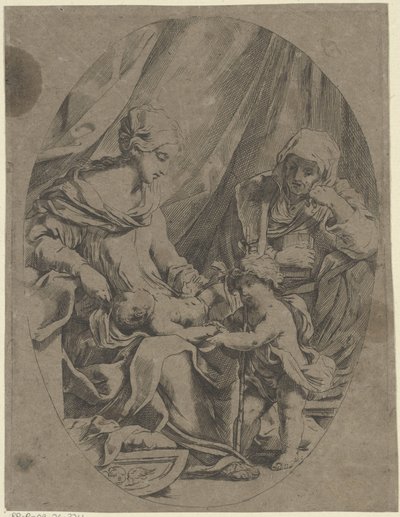 Mary with the Christ Child, Young John the Baptist, and Elizabeth by Lorenzo Loli