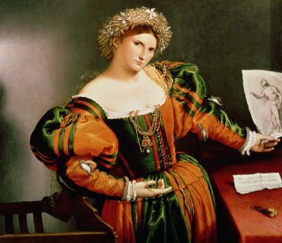 A Lady with a Drawing of Lucretia, c.1530-33 by Lorenzo Lotto