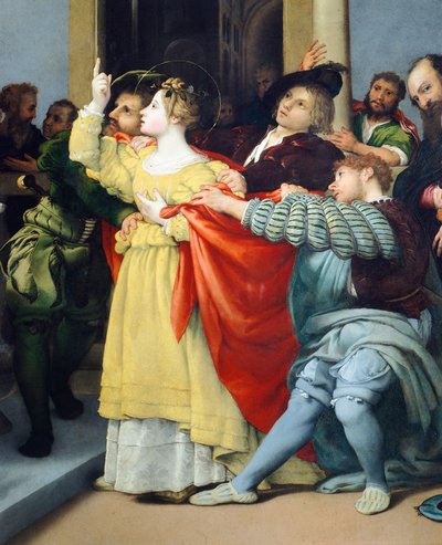 Altarpiece of Saint Lucia or Saint Lucia Before The Judge by Lorenzo Lotto