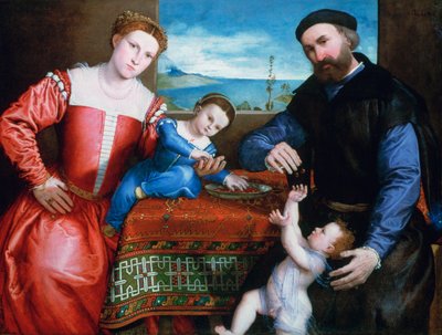 Giovanni della Volta with his Wife and Children by Lorenzo Lotto