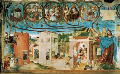 Left Side of the Capella Suardi, Church Santa Barbara in Bergamo by Lorenzo Lotto
