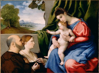 Madonna and Child with Two Donors by Lorenzo Lotto