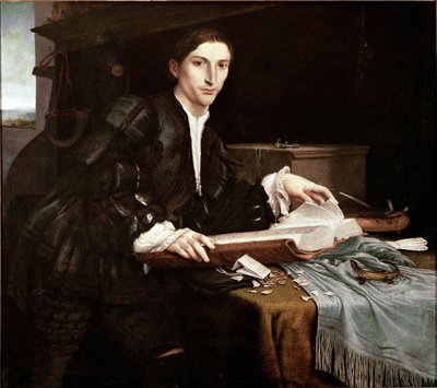 Portrait of a Gentleman in his Office by Lorenzo Lotto