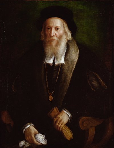 Portrait of a Gentleman, said to be Sebastian Cabot by Lorenzo Lotto