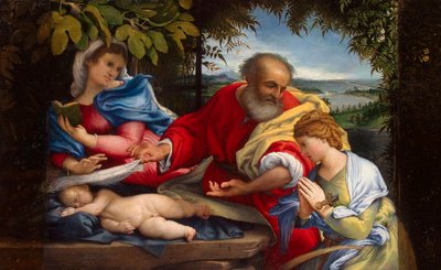 Rest on the Flight into Egypt with Saint Justina by Lorenzo Lotto