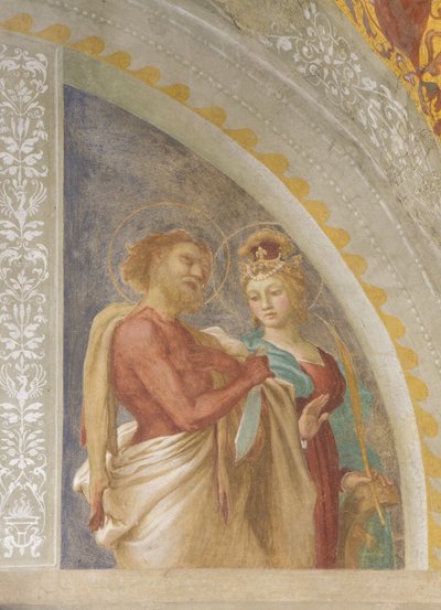 Saint Catherine of Alexandria and Saint Bartholomew by Lorenzo Lotto