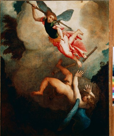 Saint Michael Hunting Lucifer by Lorenzo Lotto