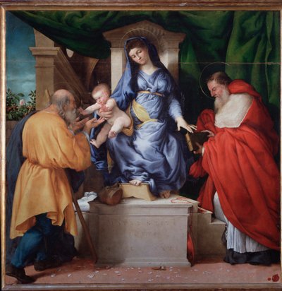 Virgin with Child with St Jerome and St Joseph (called Madonna delle Rose) by Lorenzo Lotto