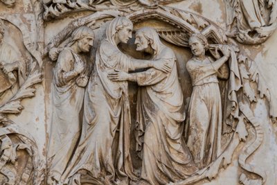Mary Visiting Elizabeth (detail) by Lorenzo Maitani