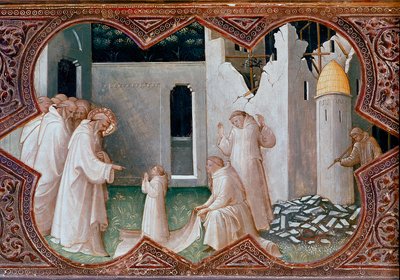 Altarpiece of the Coronation of the Virgin: Saint Benedict of Nursie Resurrecting a Monk by Lorenzo Monaco