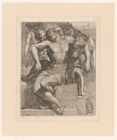 Dead Christ Supported by Two Angels by Lorenzo Sabatini