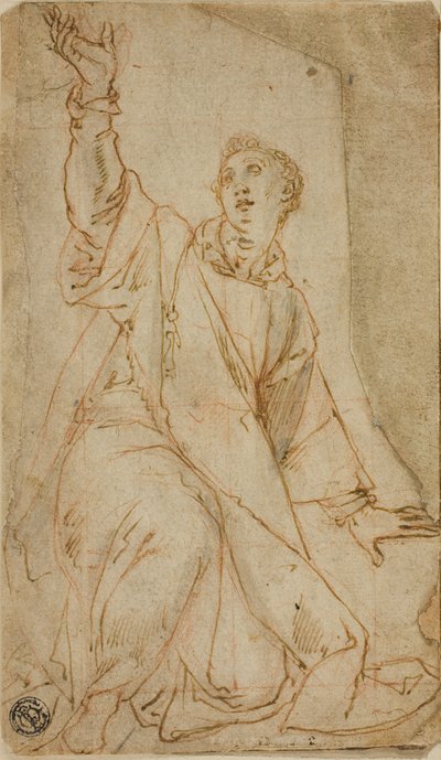 Kneeling Saint Stephen with Upraised Right Arm by Lorenzo Sabbatini