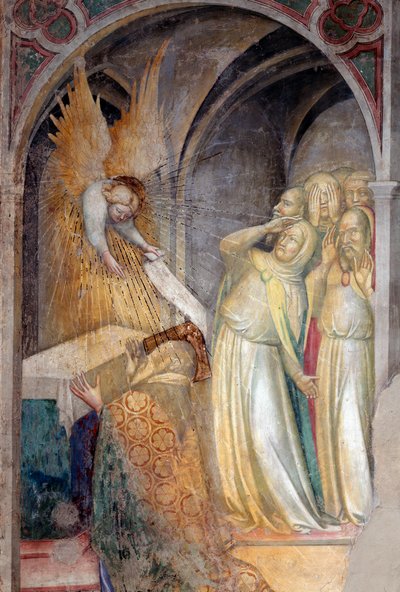 Archangel Gabriel Announces the Coming Birth of John the Baptist to Zechariah (detail) by Lorenzo Salimbeni