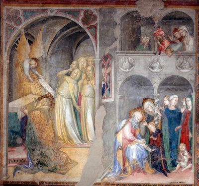 Archangel Gabriel Announcing the Birth of Saint John the Baptist to Zacharias and Elisabeth by Lorenzo Salimbeni