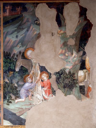 The meeting between Mary and Jesus with St John the Baptist as a child (detail) by Lorenzo Salimbeni
