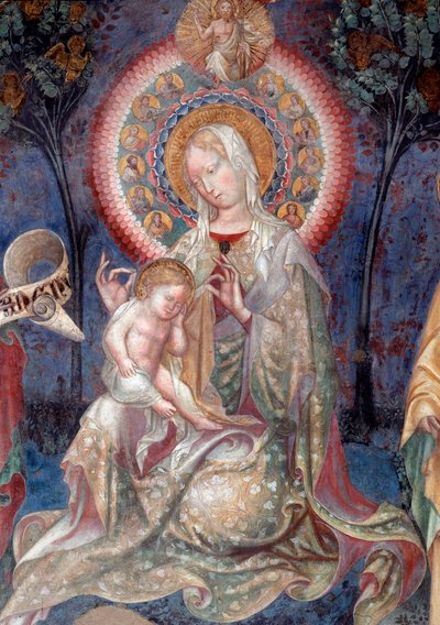 Virgin and Child with Saint John the Baptist and Saint James the Apostle (detail) by Lorenzo Salimbeni