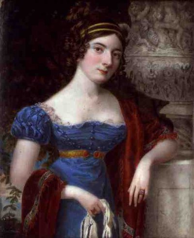 Lady in a Lace Bordered Blue Dress by Lorenzo Thewenti