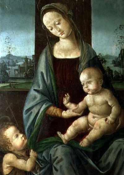 Madonna and Child with the Infant St. John the Baptist by Lorenzo di (workshop of) Credi