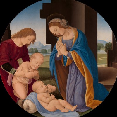 Madonna Adoring the Child with the Infant Saint John the Baptist and an Angel by Lorenzo di Credi