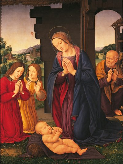 The Adoration of the Child and Angels by Lorenzo di Credi