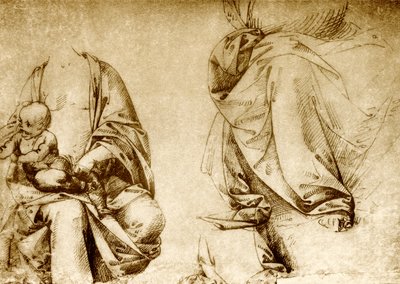 Two Garment Studies to a Madonna by Lorenzo di Credi