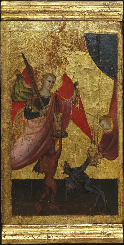 Saint Lawrence Intercedes for the Soul of Emperor Henry II. Scenes from the Life of Saint Lawrence (predella) by Lorenzo di Niccolò