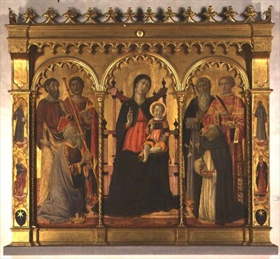 Madonna and Child Enthroned with Saints by Lorenzo di Pietro Vecchietta