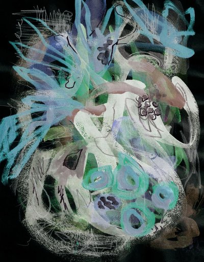Abstract Moody Blue Dark Background by Lori Ann Folz