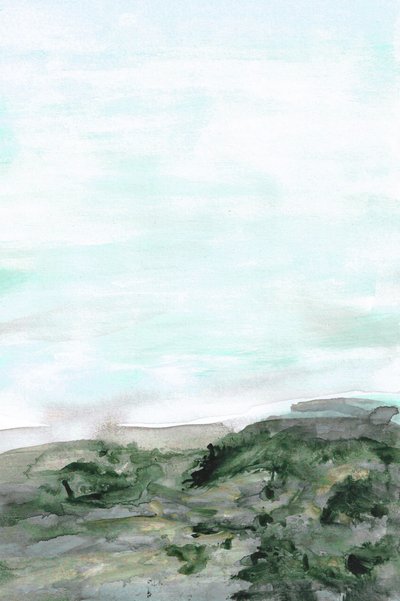 Calm Green Coastal Landscape by Lori Ann Folz