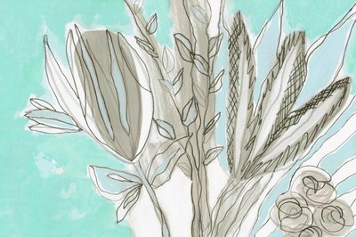 Modern Teal Botanicals by Lori Ann Folz
