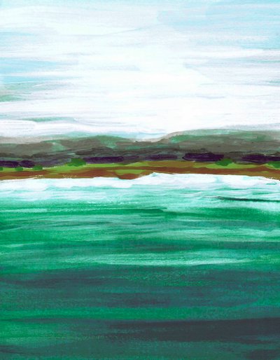 Serene Green Seascape by Lori Ann Folz