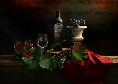 Classic Wine Still Life by Louie Luo