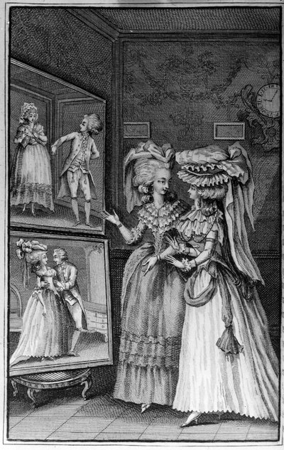 Illustration by Louis Binet (1744-1800) for the book by Nicolas Edme Restif de La Bretonne Les Parisiennes, or XL General Characters Taken in the Modern Moors, fit to serve a l